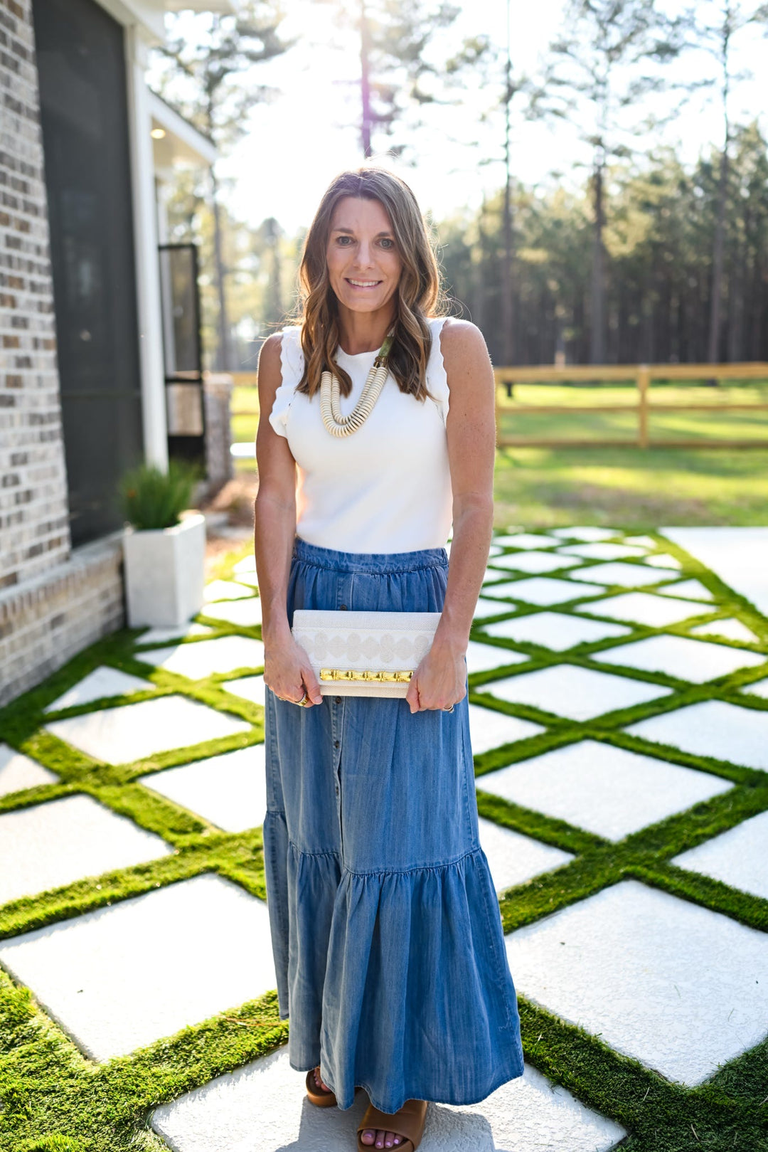 Vintage Indigo Maxi Skirt