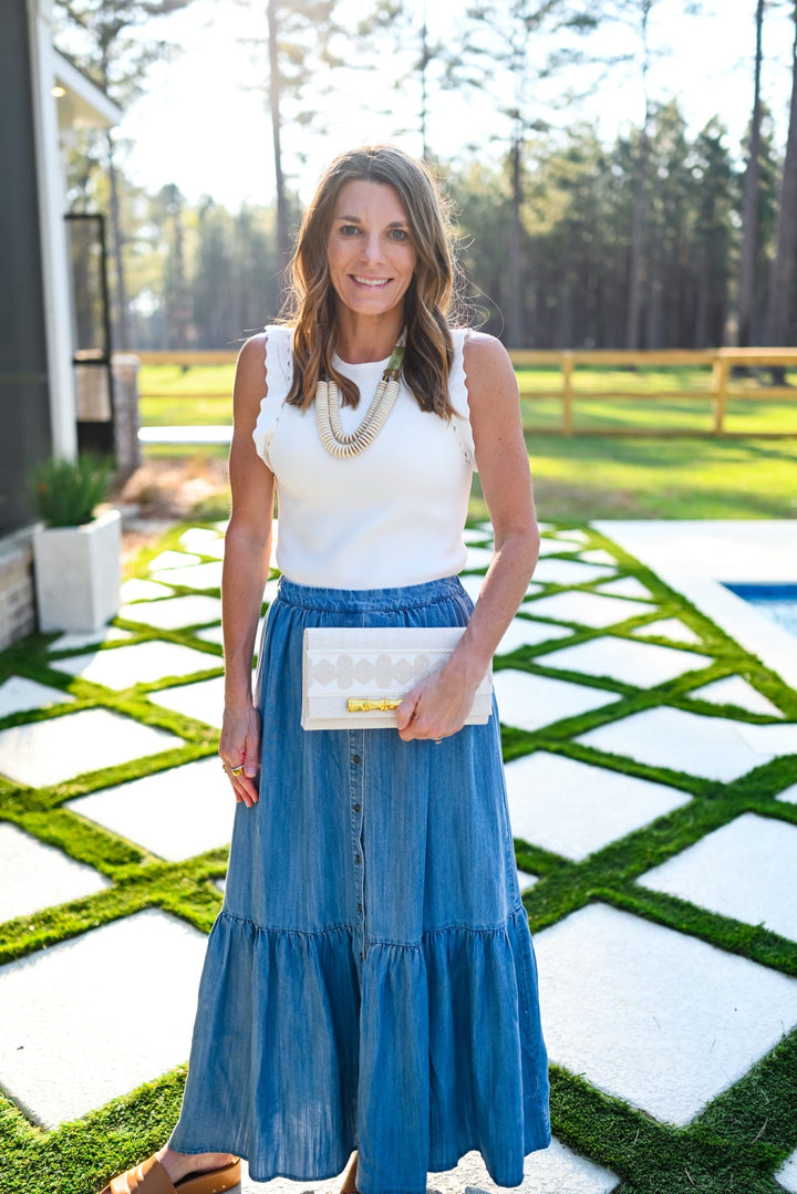 Vintage Indigo Maxi Skirt