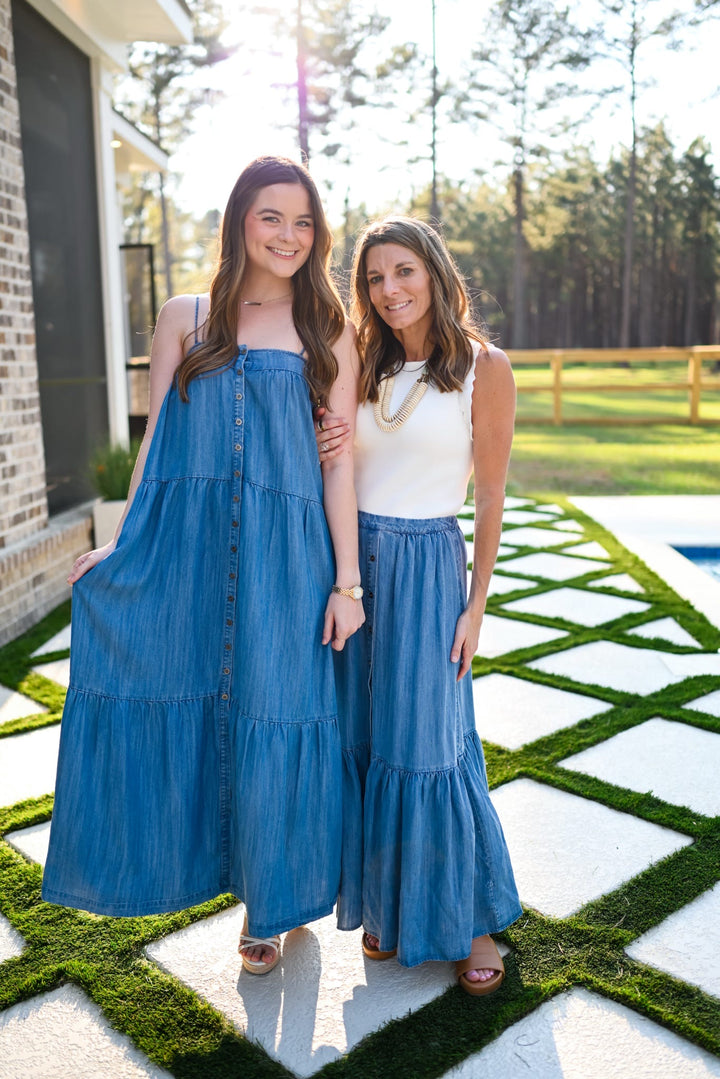 Vintage Indigo Maxi Skirt
