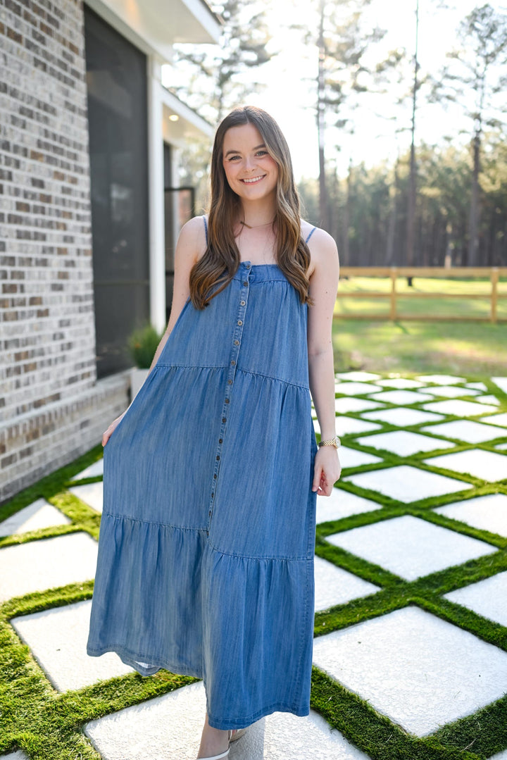 Vintage Indigo Midi Dress