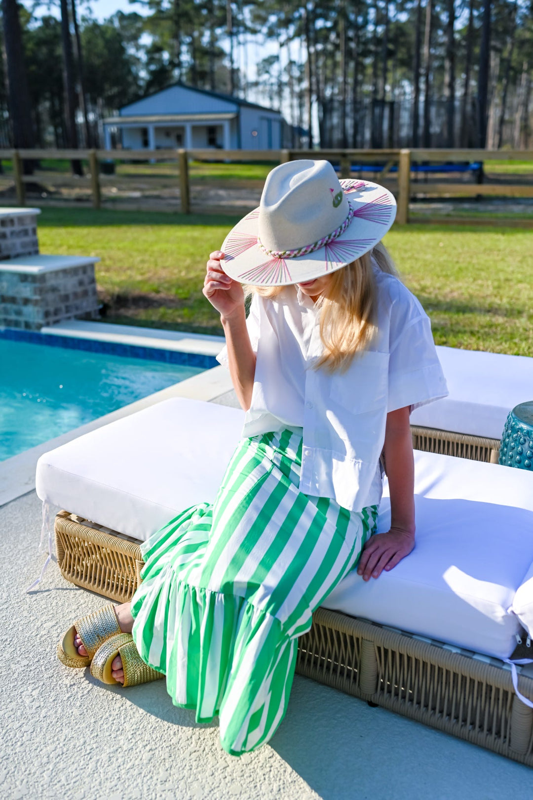 Green Stripe Addie Skirt