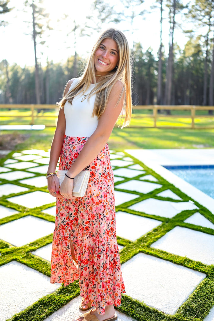 Pink Petal Midi Skirt
