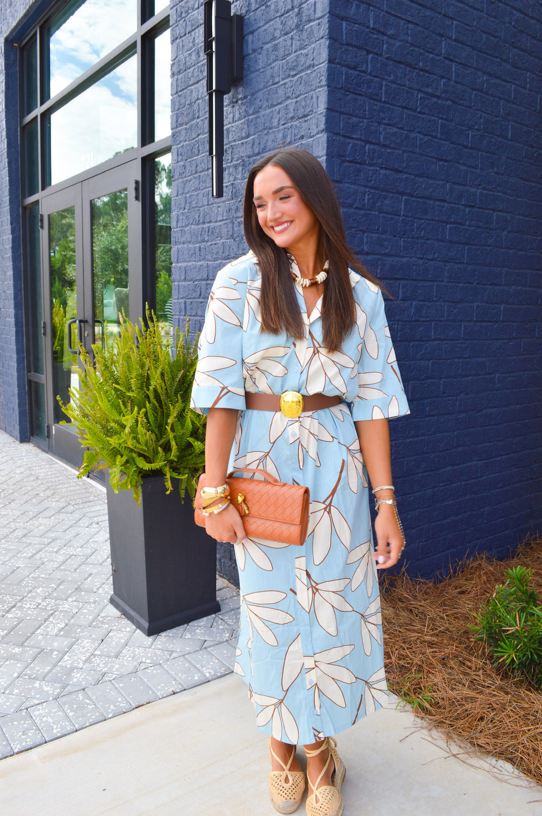 Chocolate Palm Maxi Dress