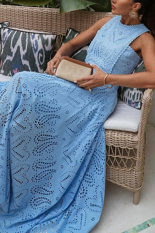 Blue Eyelet Set