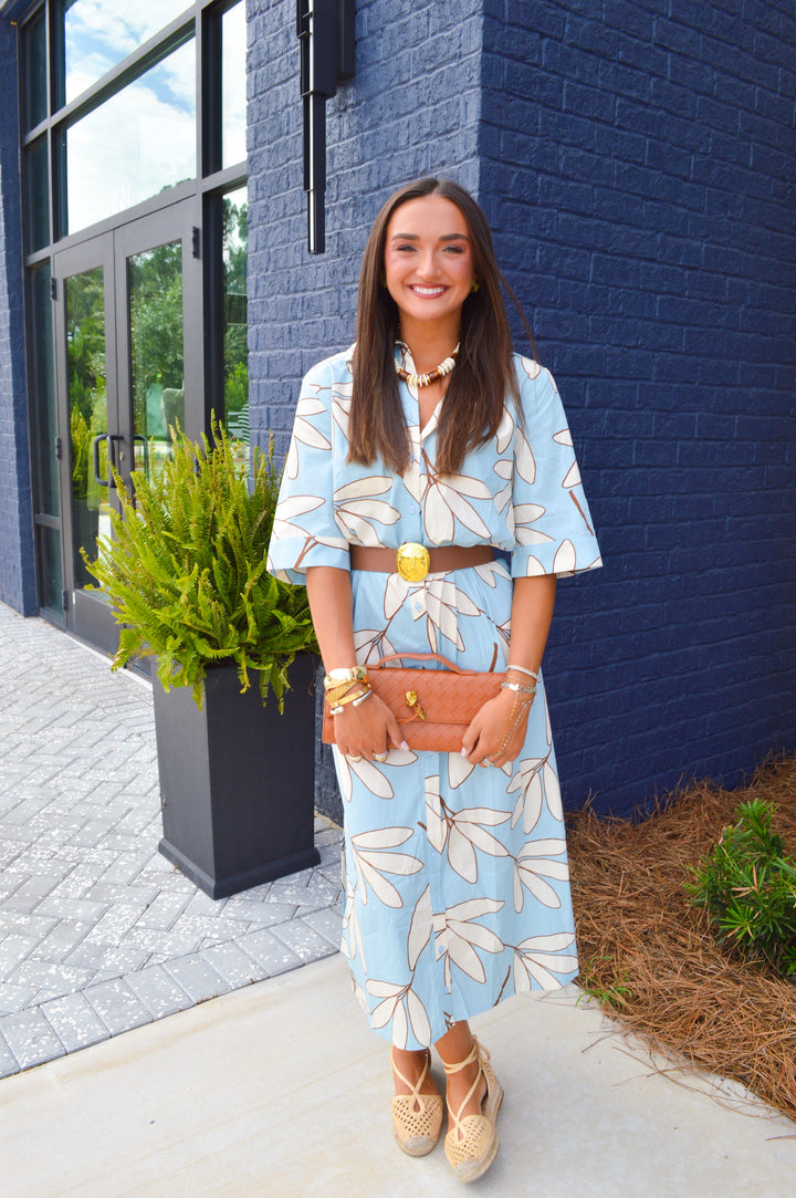 Chocolate Palm Maxi Dress