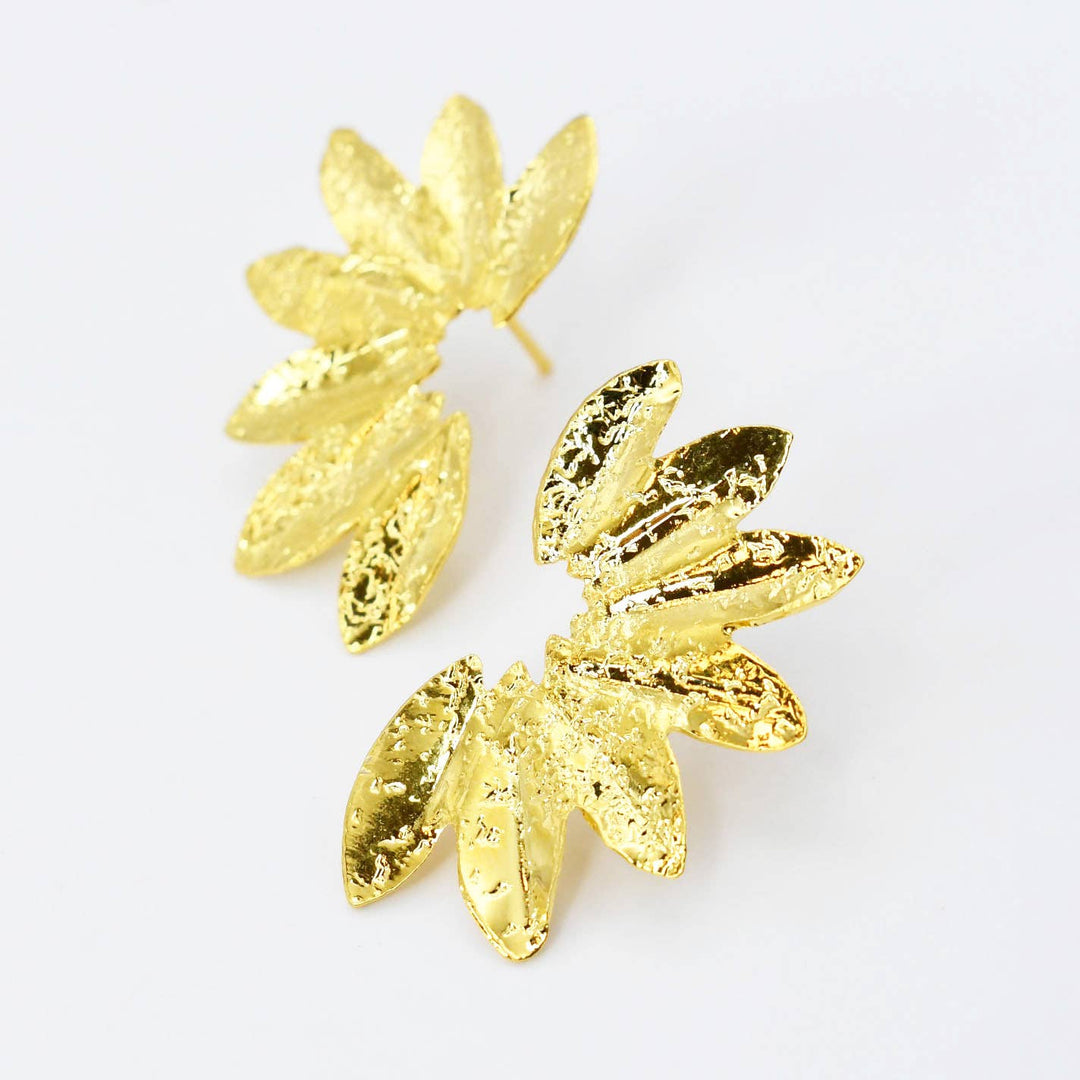 Small Gold Fan Earrings