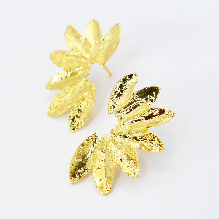 Small Gold Fan Earrings