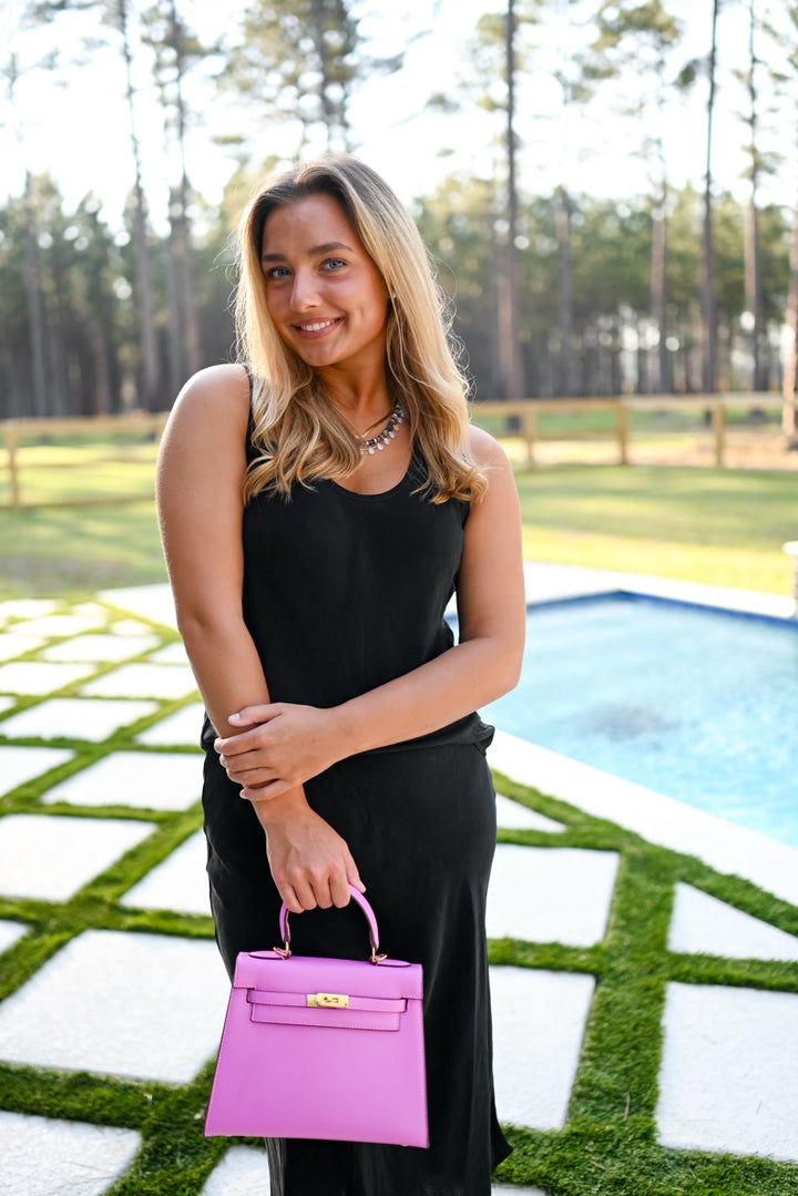 Black Farrah Midi Skirt