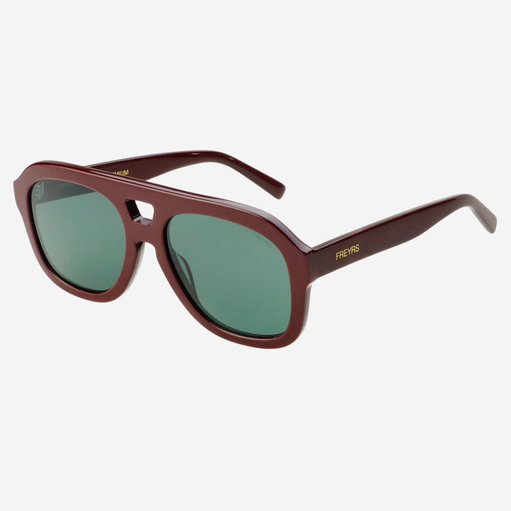 Voyager Acetate Oversized Aviator Sunglasses - Burgundy