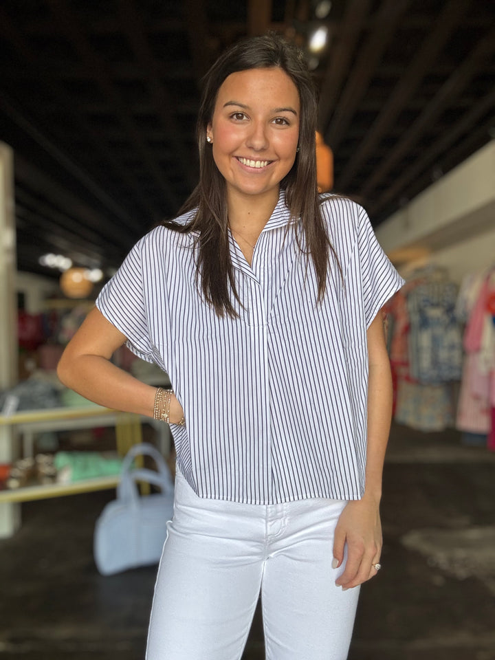 Stripe Poplin Top