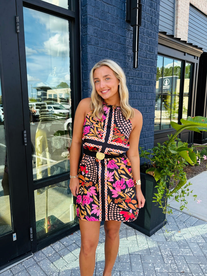 Paved Petals Halter Dress