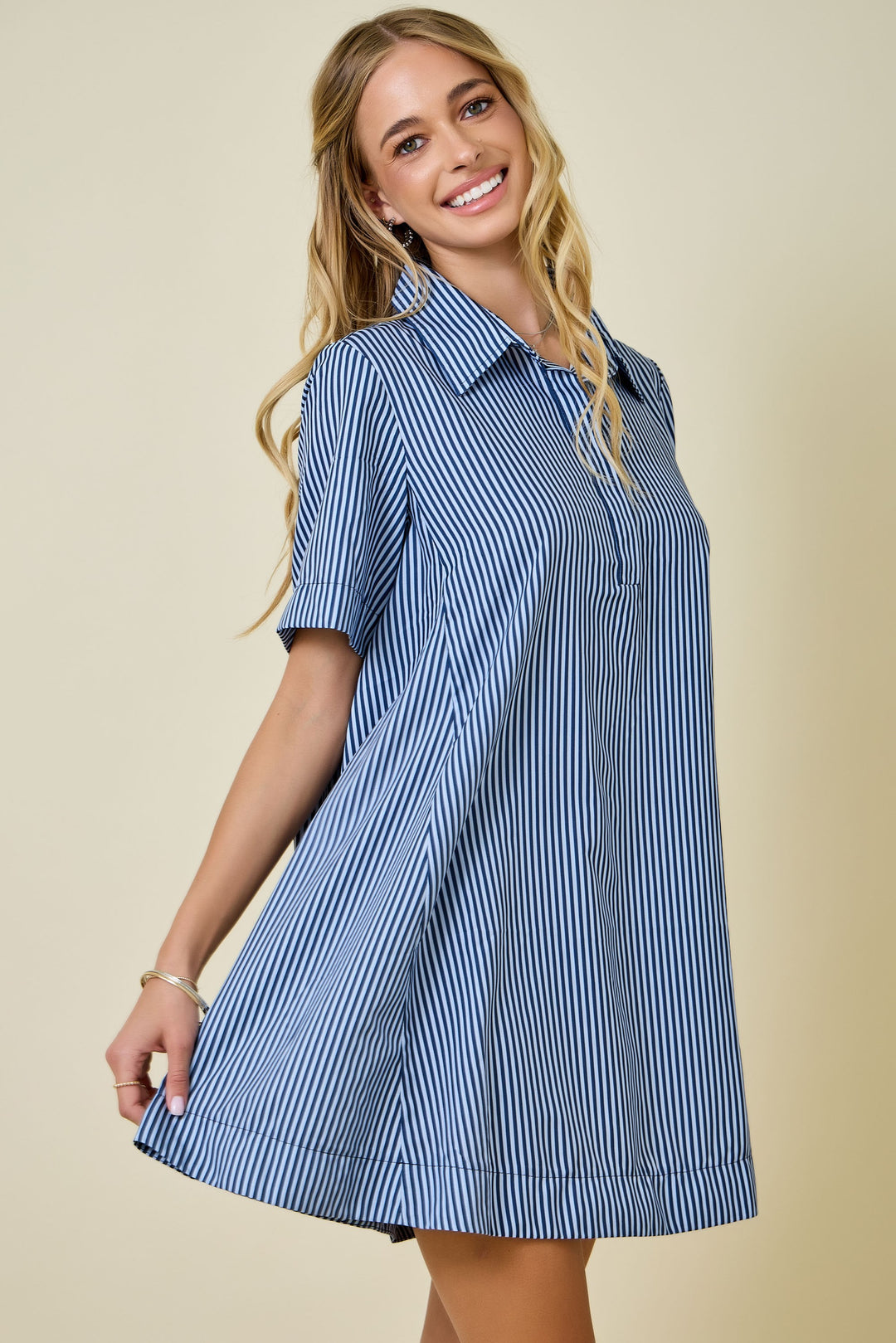 Pinstripe Swing Dress