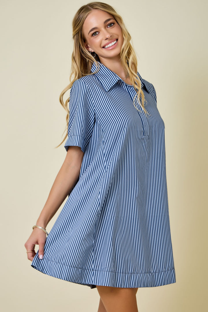 Pinstripe Swing Dress