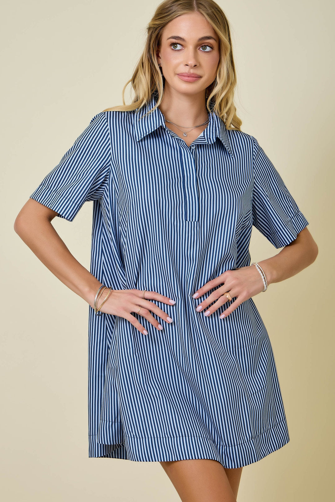 Pinstripe Swing Dress