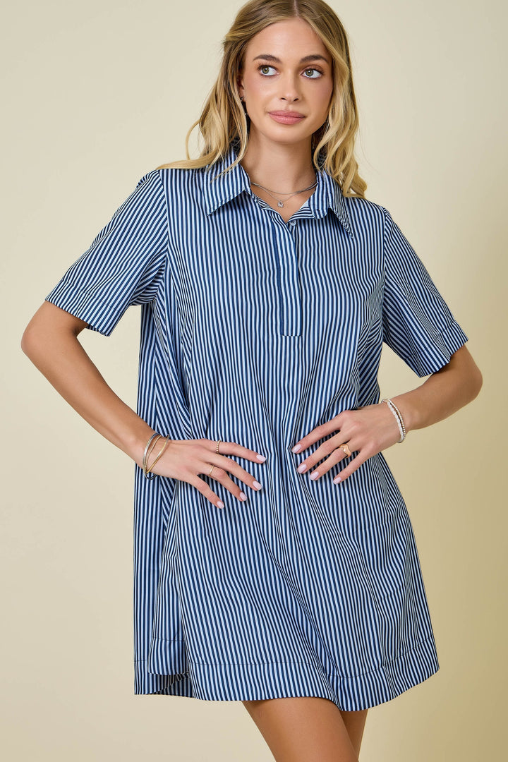 Pinstripe Swing Dress