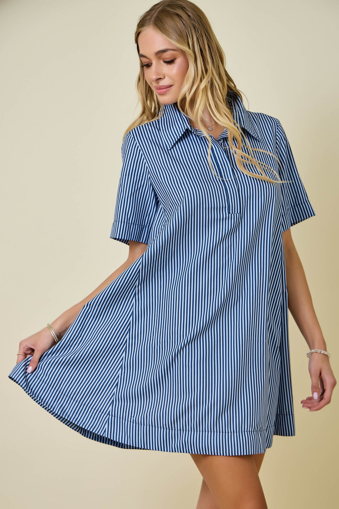 Pinstripe Swing Dress