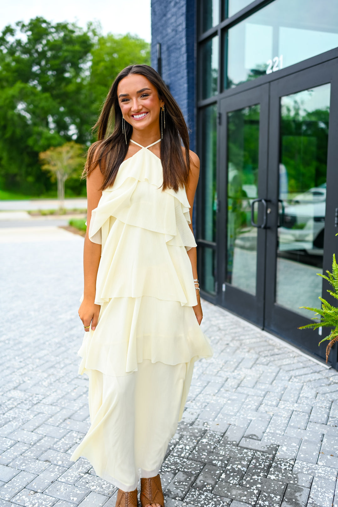 Yellow Emery Ruffle Dress