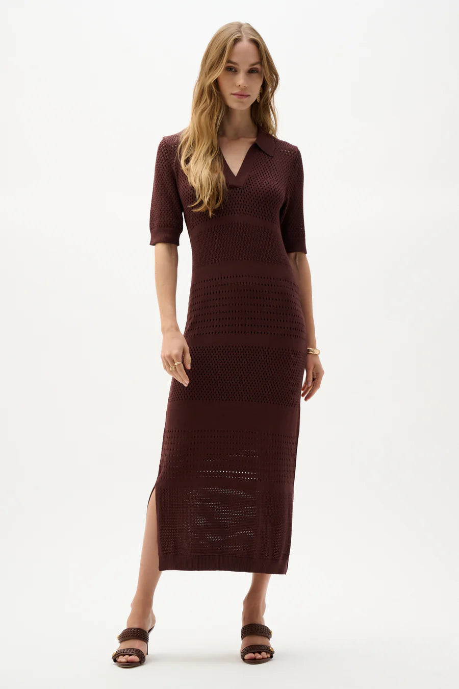 Mahogany Knit Sweater Dress