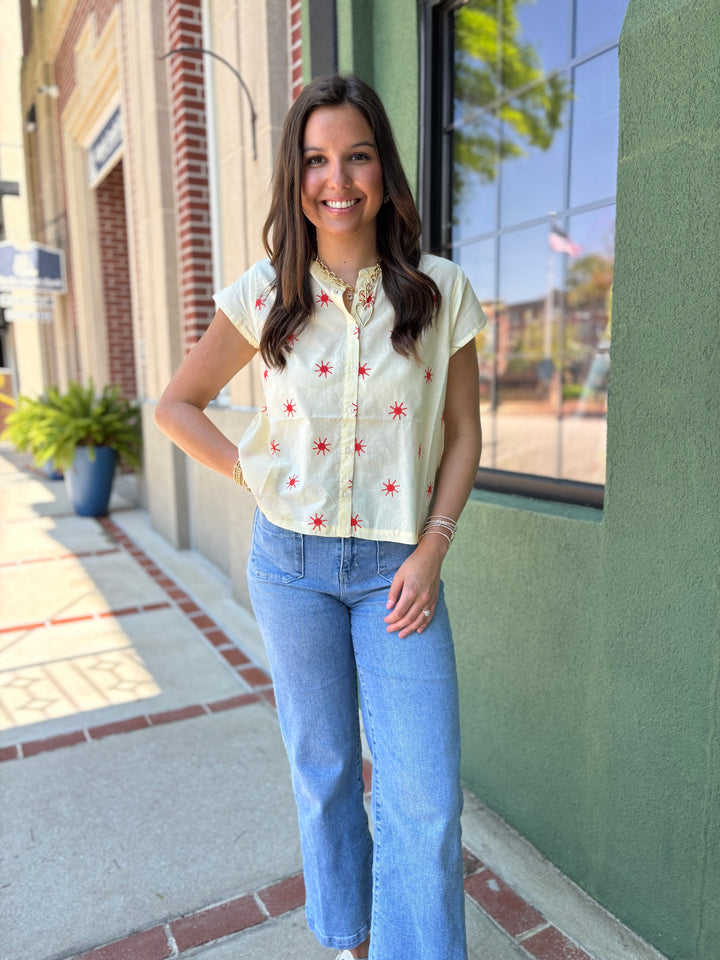Orange Floral Top
