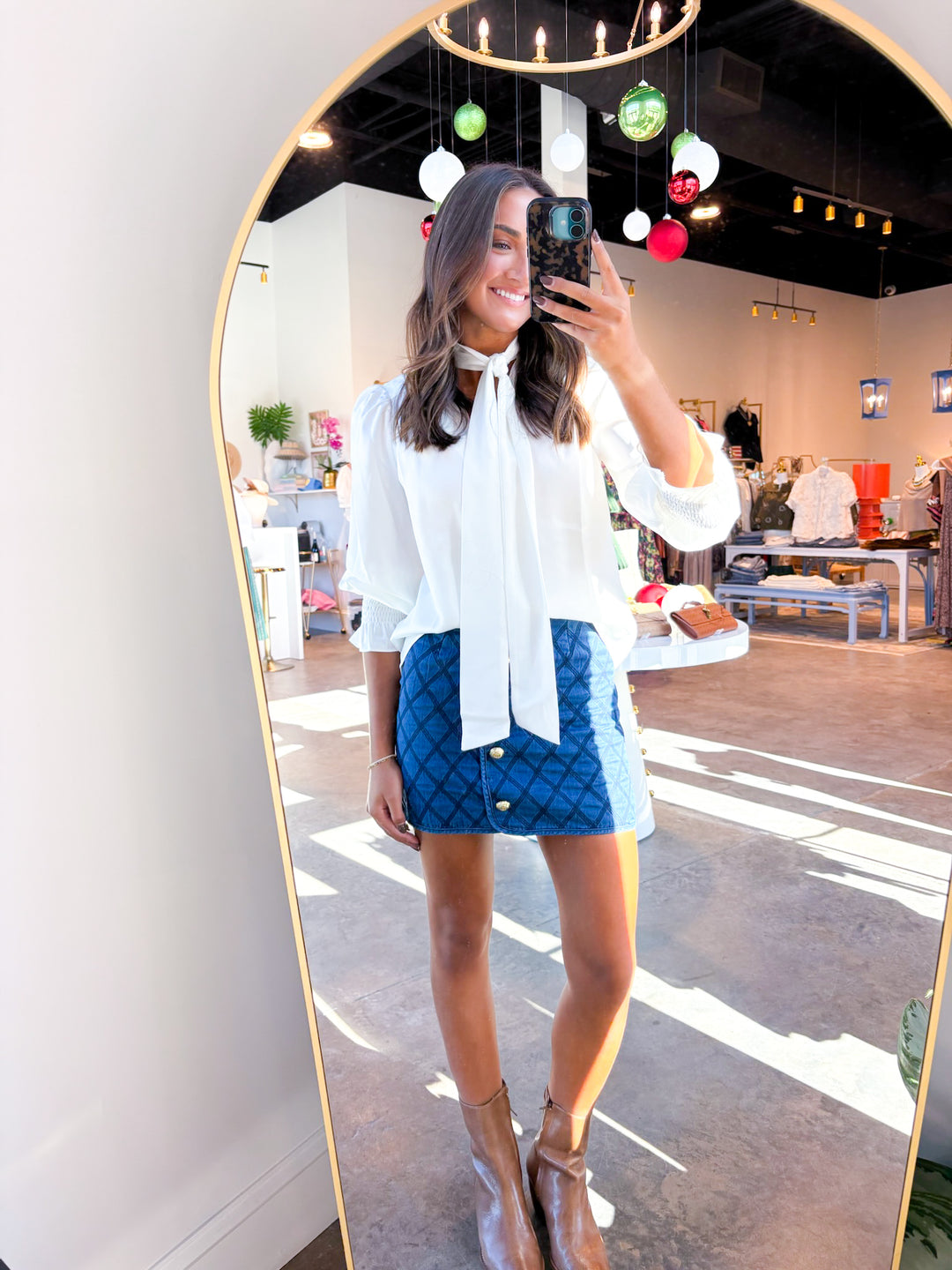 Denim Stitch Mini Skirt