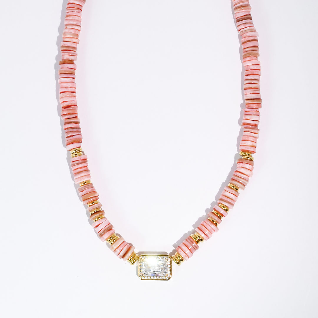 Dream Pop Gemstone Necklace: Coral