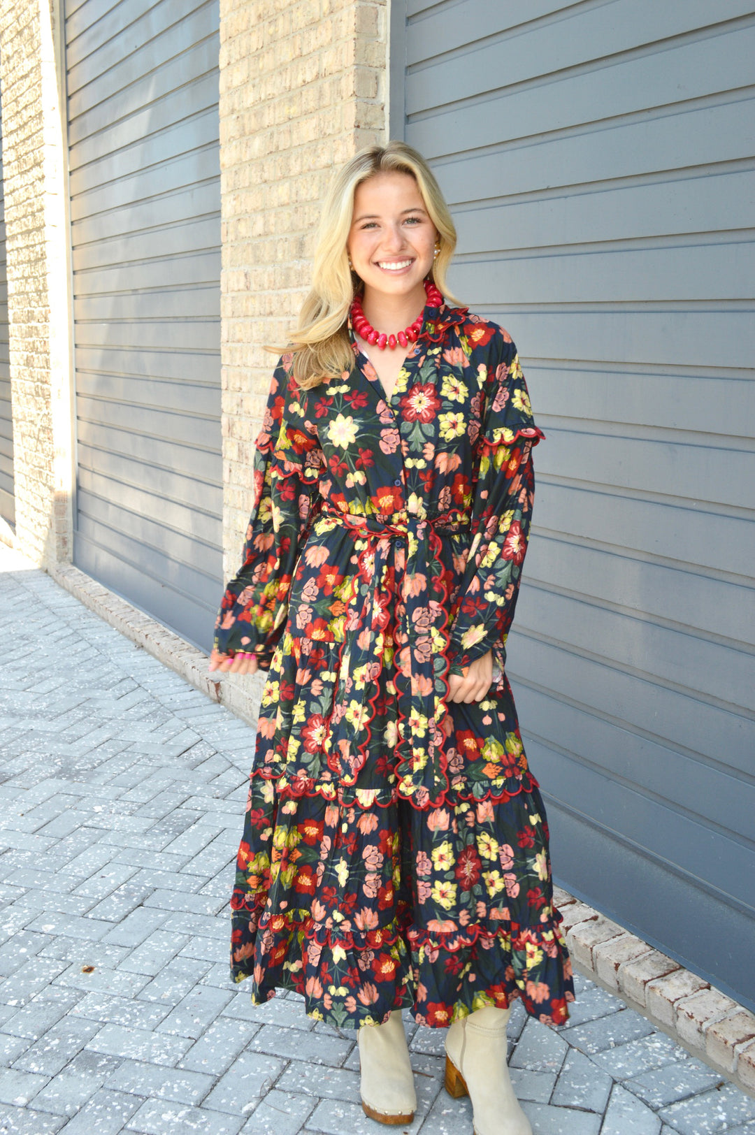 Botanical Shadow Maxi Dress