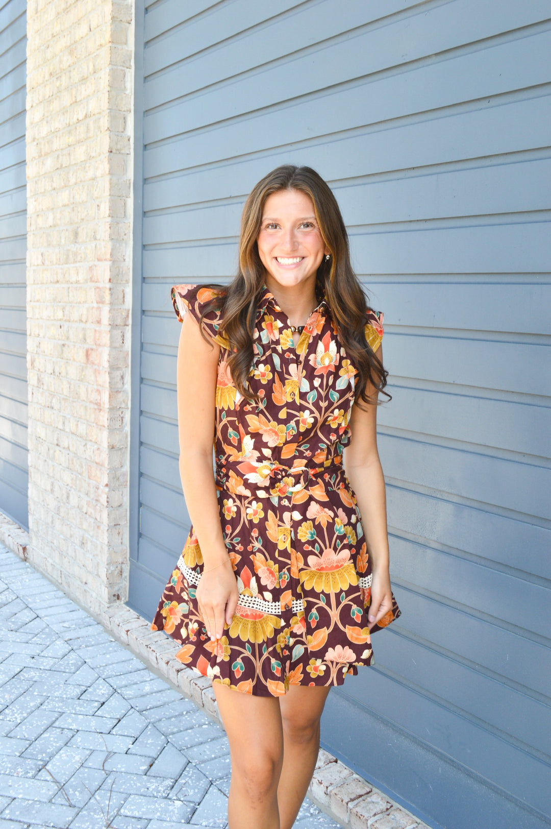 Amber Bloom Mini Dress