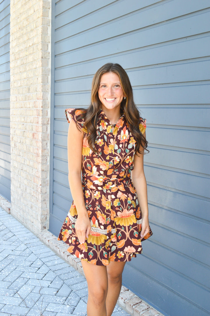 Amber Bloom Mini Dress