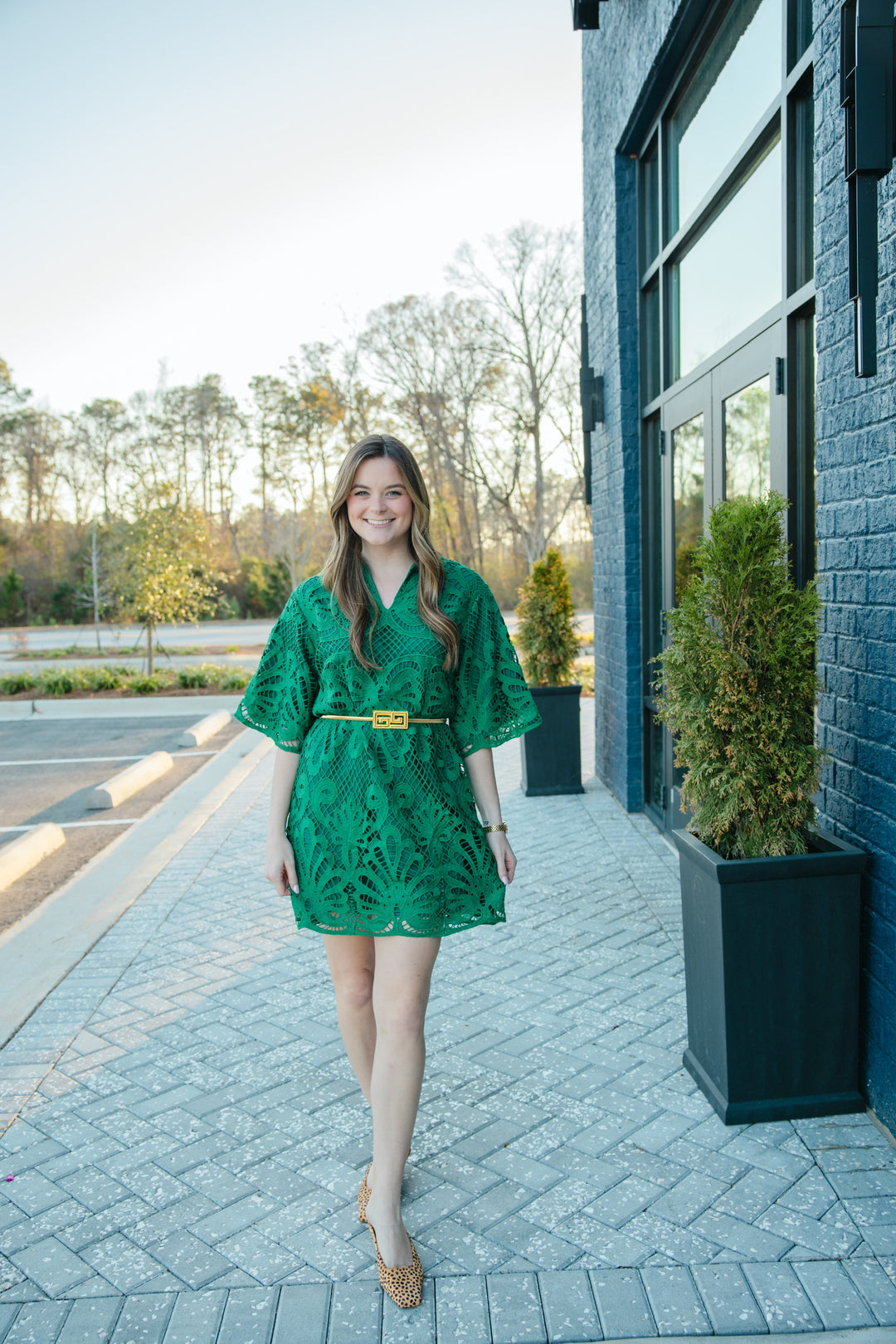 Lace High Neck Tunic Dress