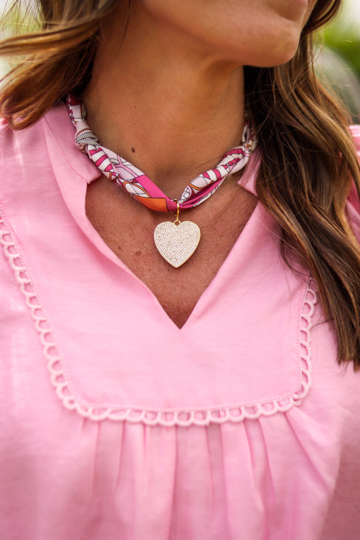 Pink V-neck Top