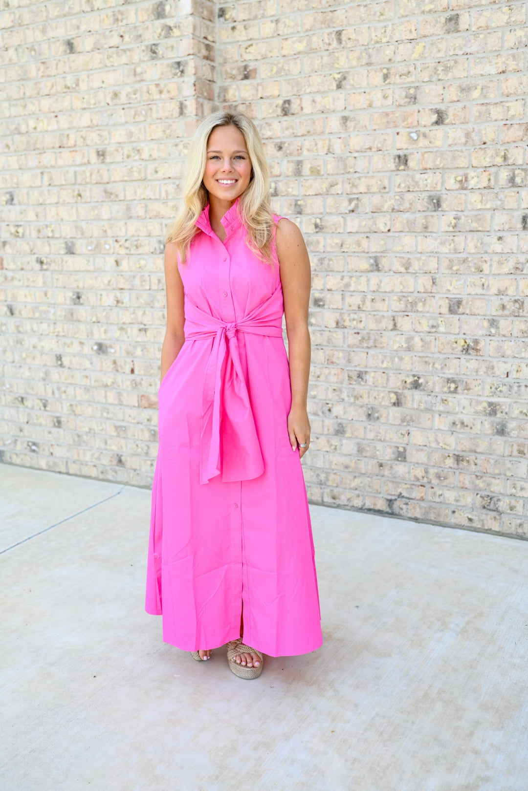 Sleeveless Wrap Midi Dress