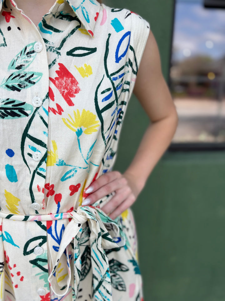 Cream Geo Dress