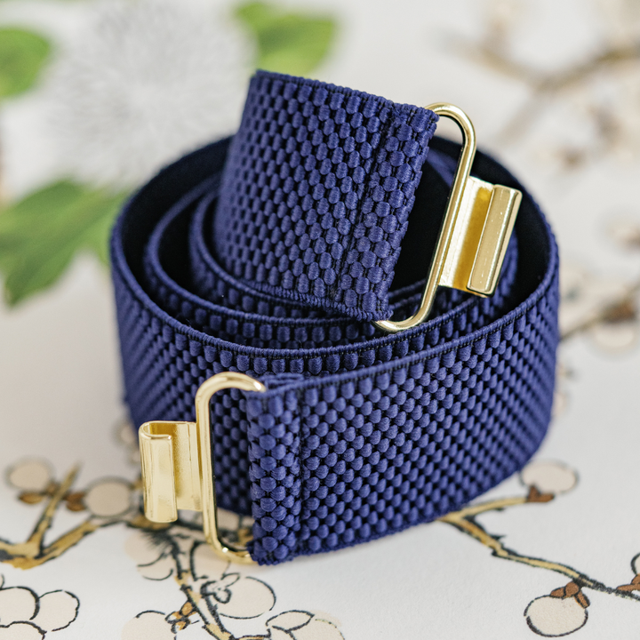 Navy Interchangeable Stretch Belt Band - Flexible & Stylish: Navy Blue / L