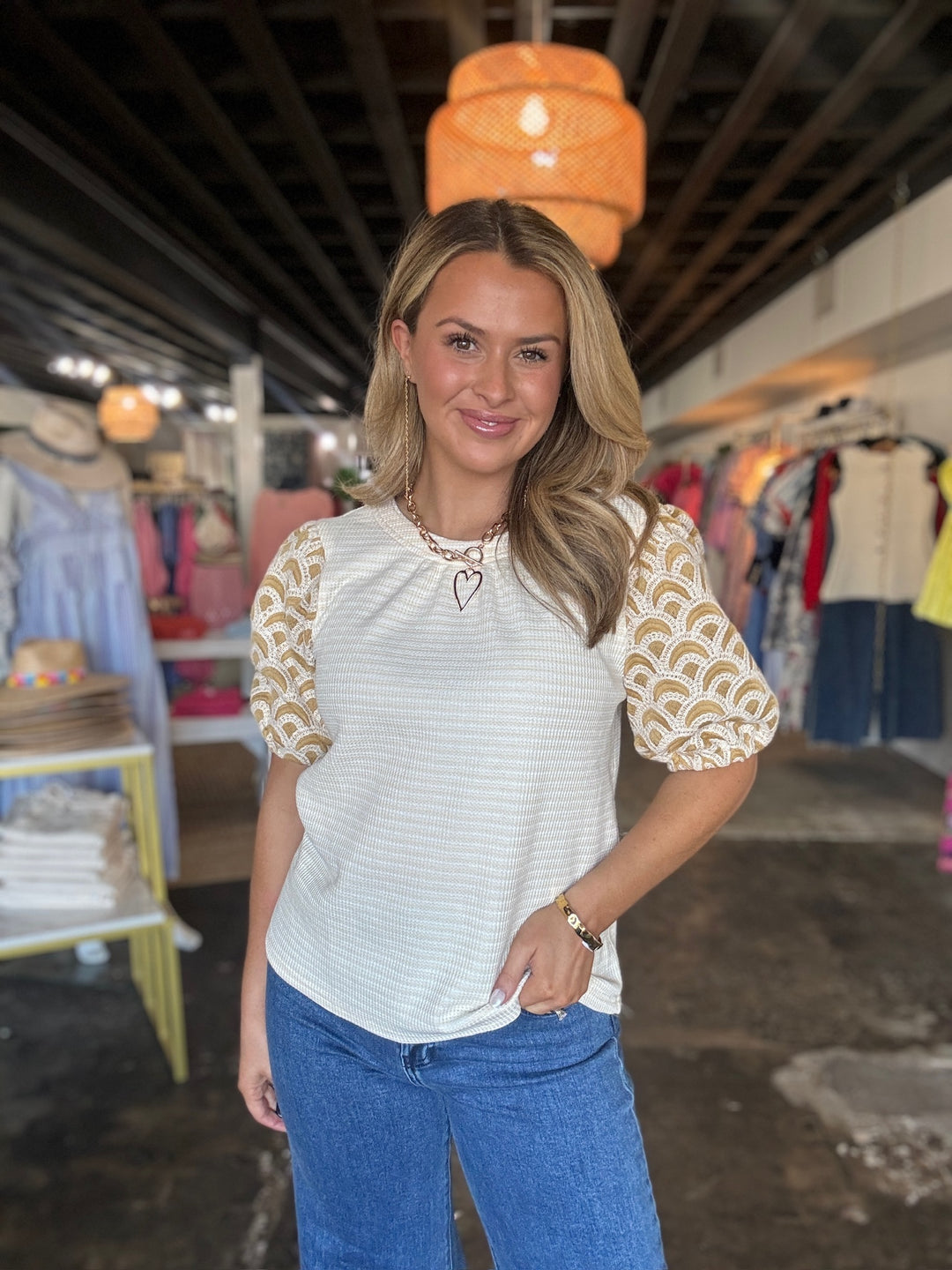 Mustard Striped Top