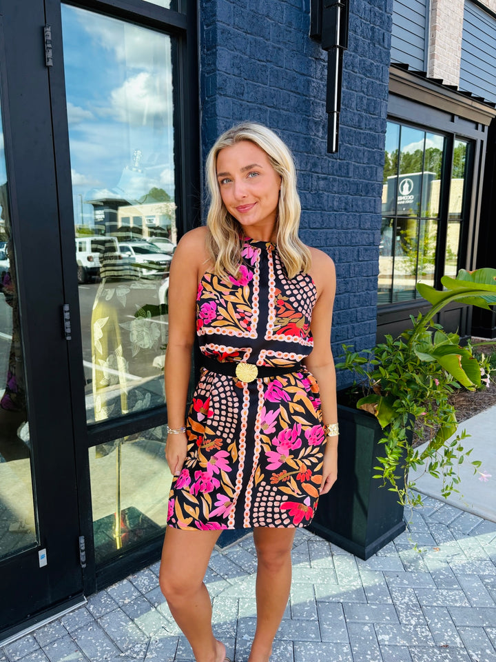 Paved Petals Halter Dress
