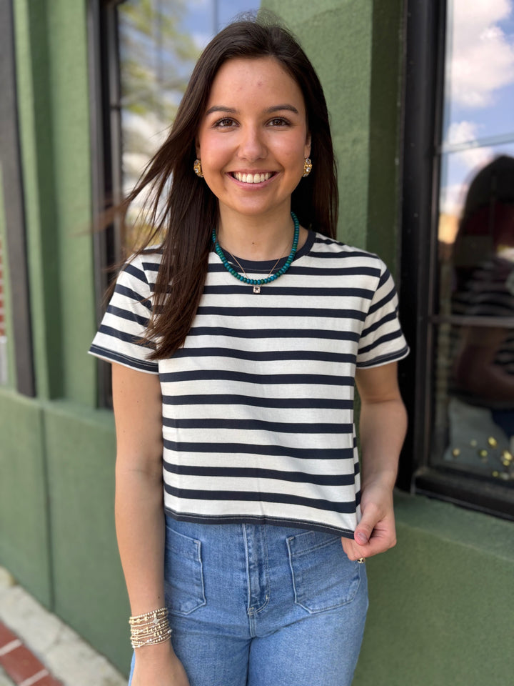 Stripe Cropped Tee