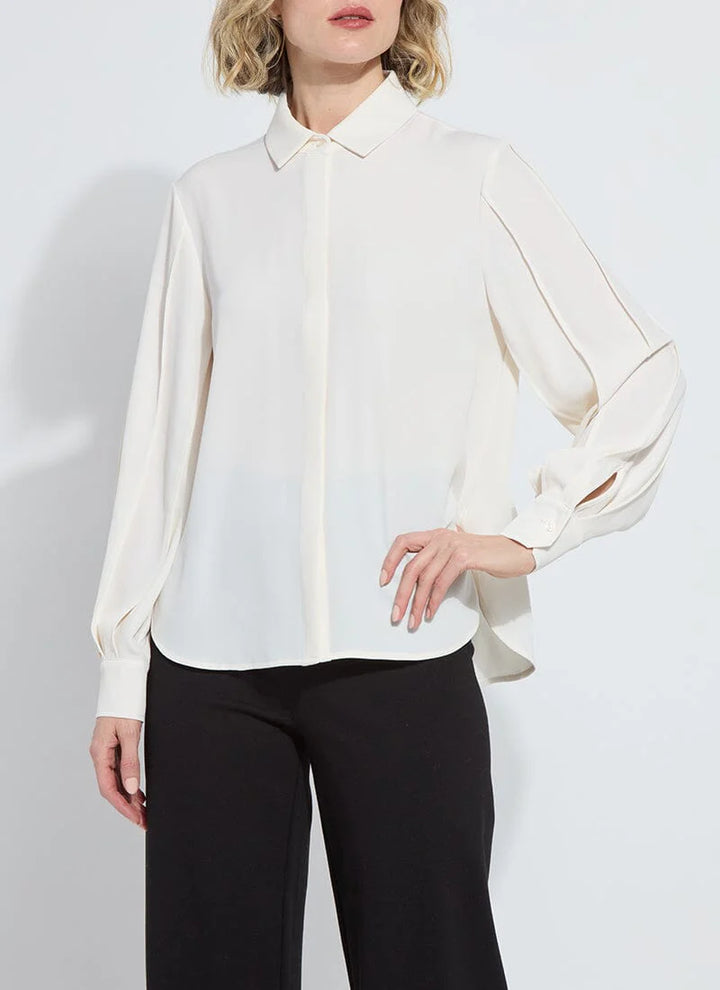 Ivette Pleated Balloon Sleeve Blouse