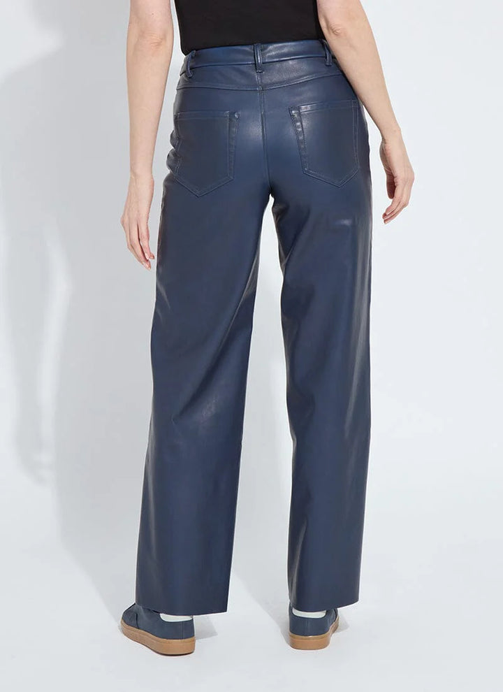 Cortina Navy Vegan Leather Pants