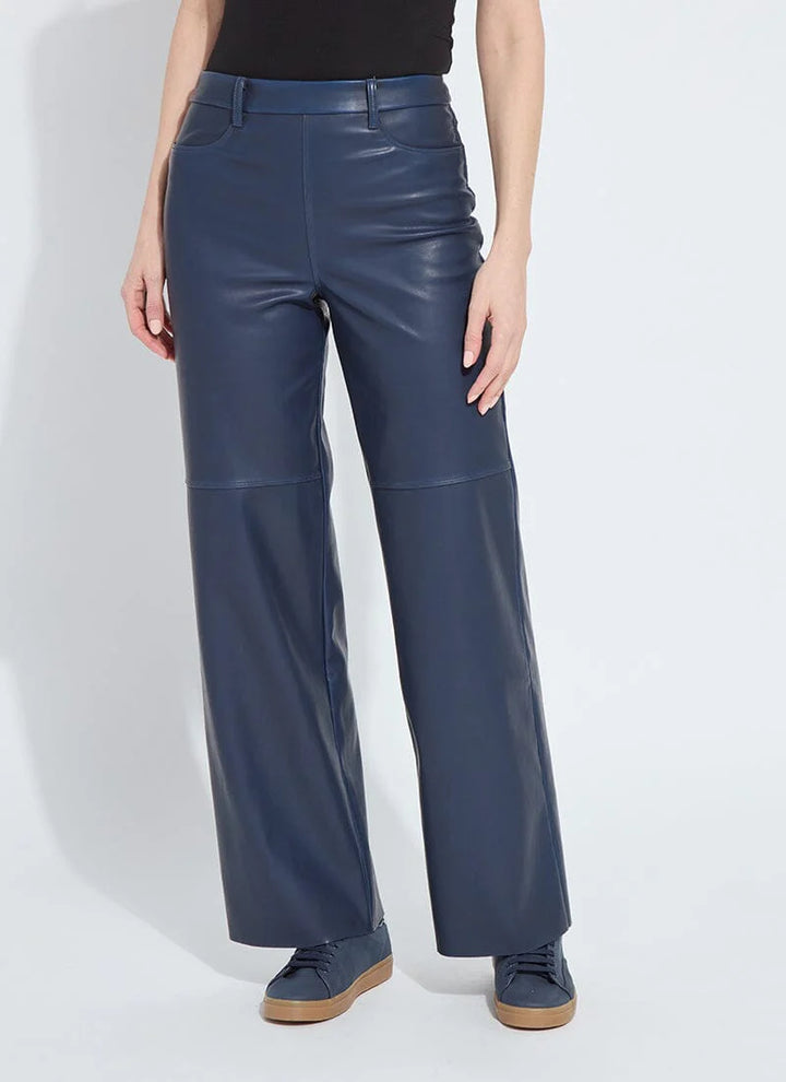Cortina Navy Vegan Leather Pants