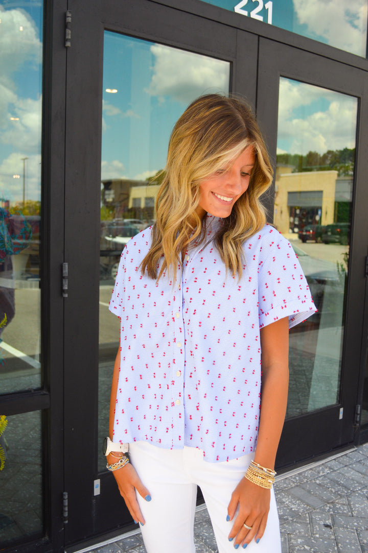 Check Please Short Sleeve Top