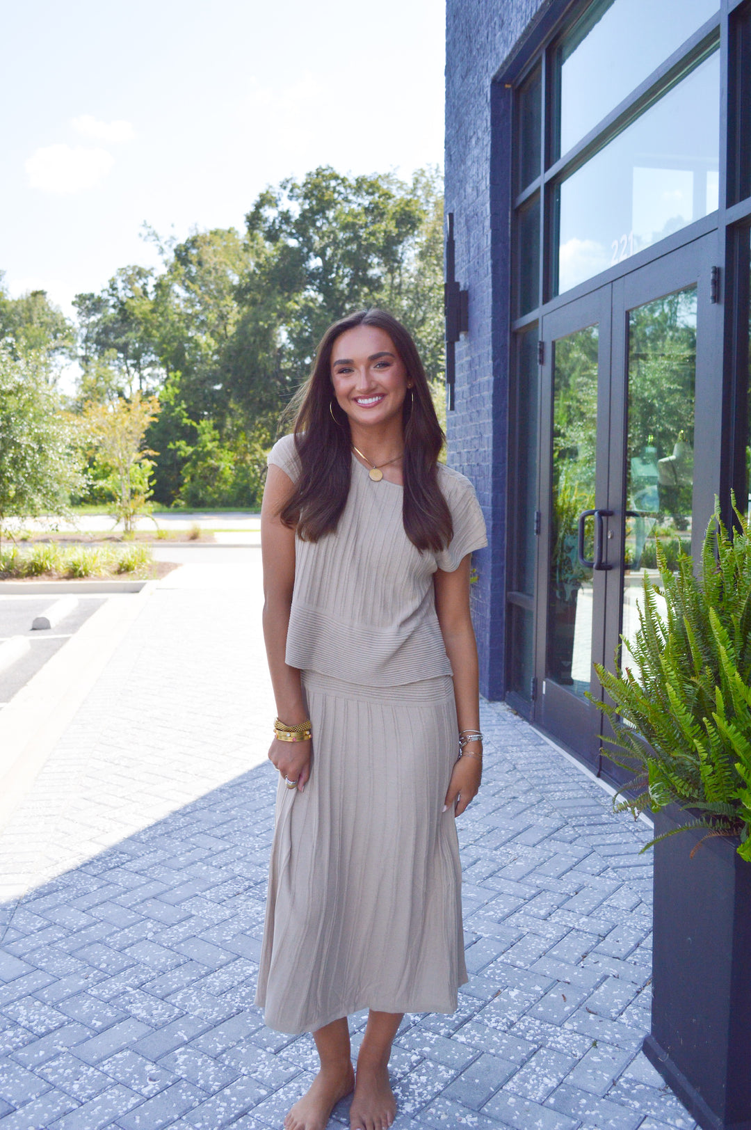 Cap Sleeved Ribbed Dress
