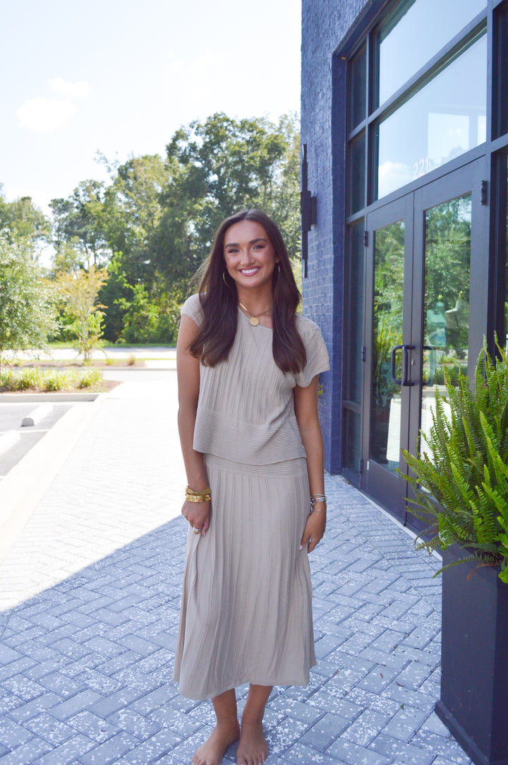 Cap Sleeved Ribbed Dress