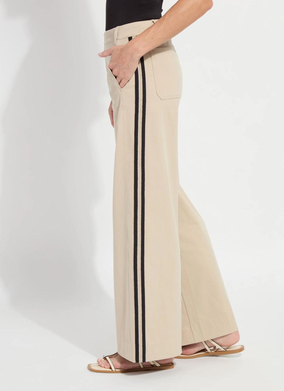 Brinne Side Stripe Trouser in Crisp Khaki