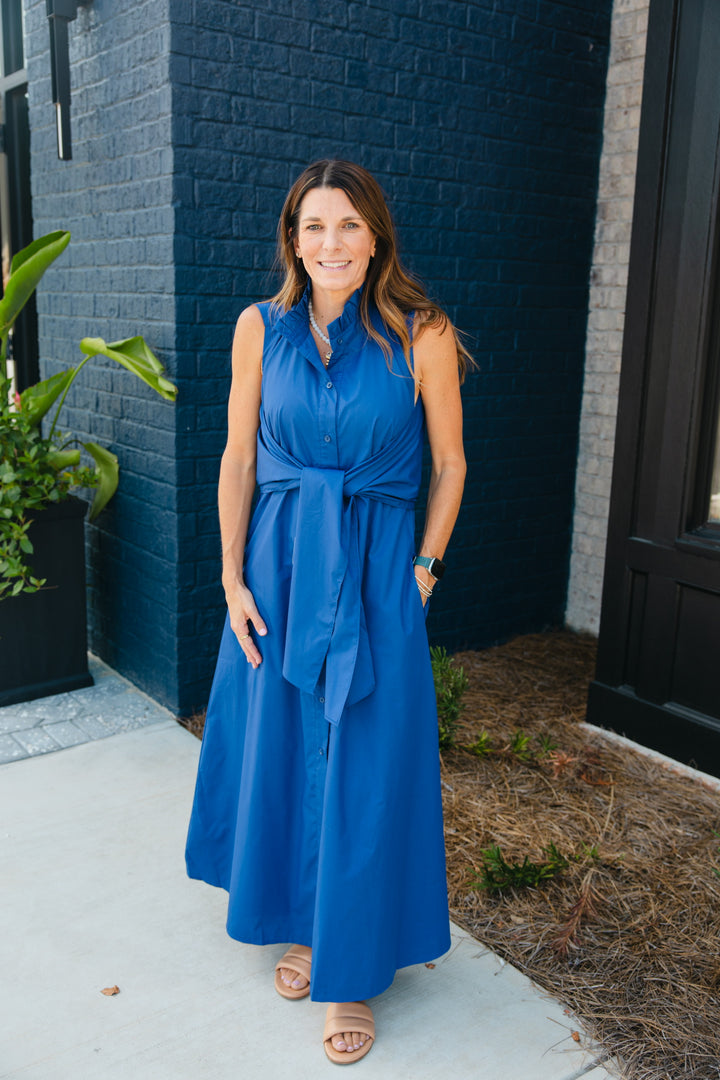 Navy Wrap Maxi Dress