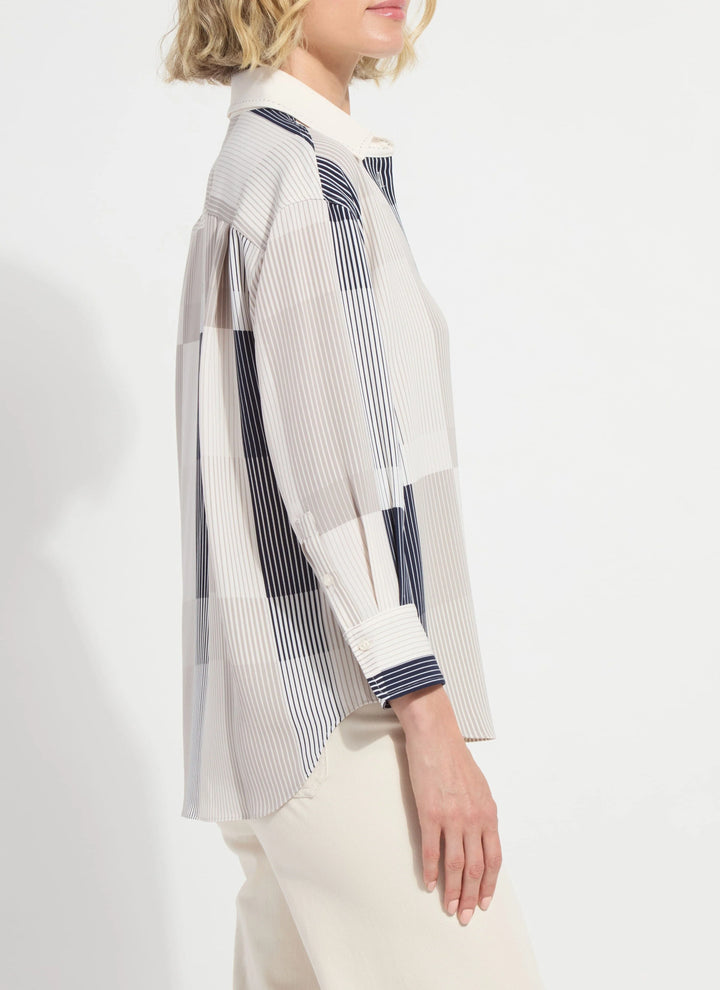 Striped Collage Cropped Shirt