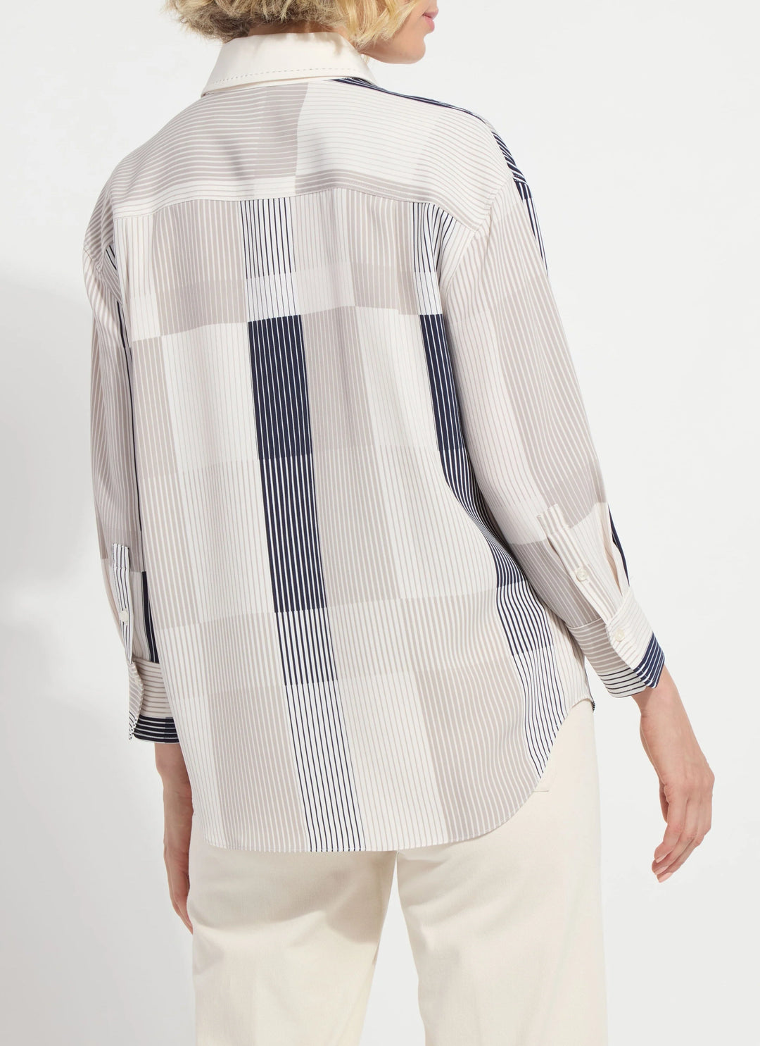 Striped Collage Cropped Shirt