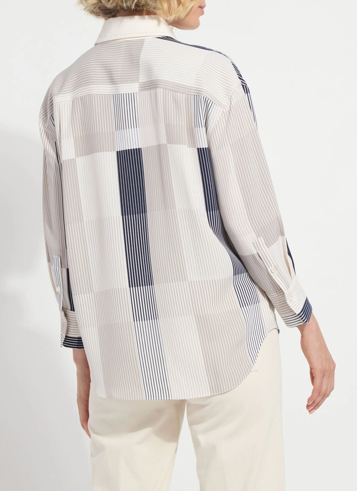 Striped Collage Cropped Shirt
