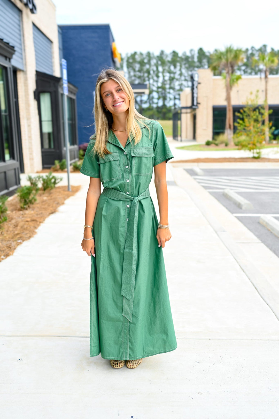 Solid Palm Amira Shirtdress