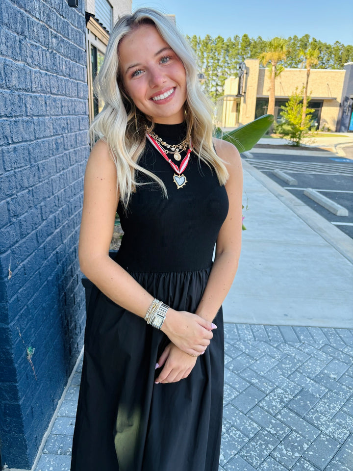 Black Mockneck Maxi