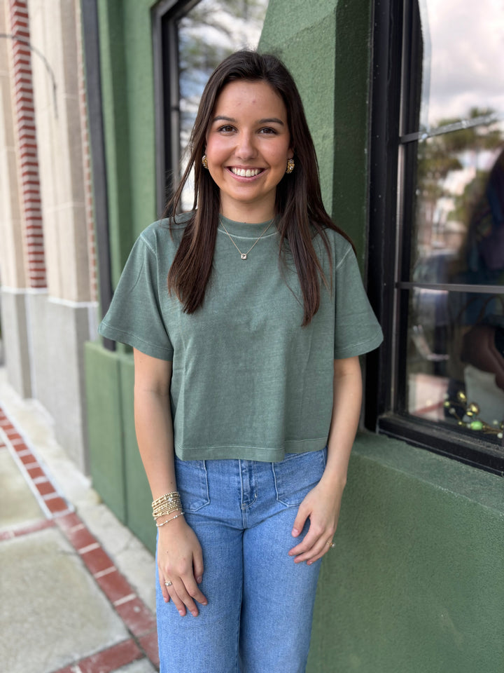 Sage Crop Tee
